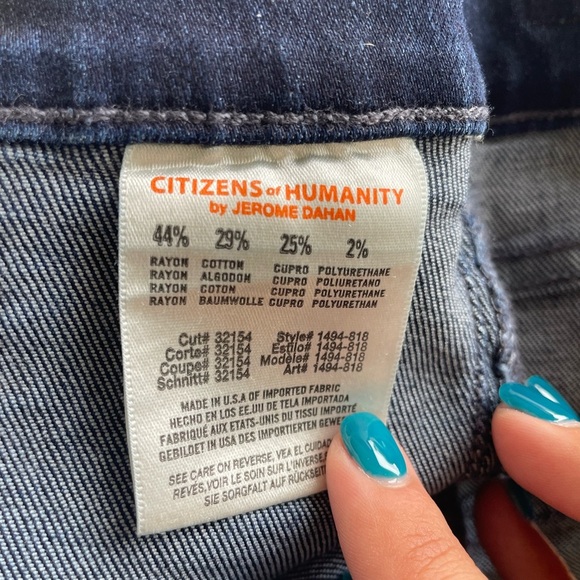 Women's COH Citizen's of Humanity Coated Black Jeans Sz. - 28 - Picture 4 of 6